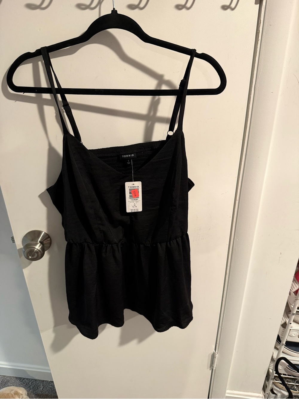 BNwT torrid 14-16 Spaghetti Strap black satin babydoll camisole